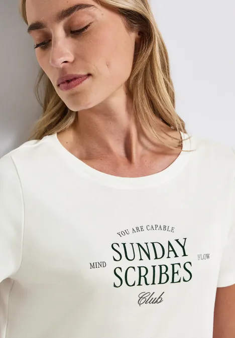T-Shirt mit Wording off white