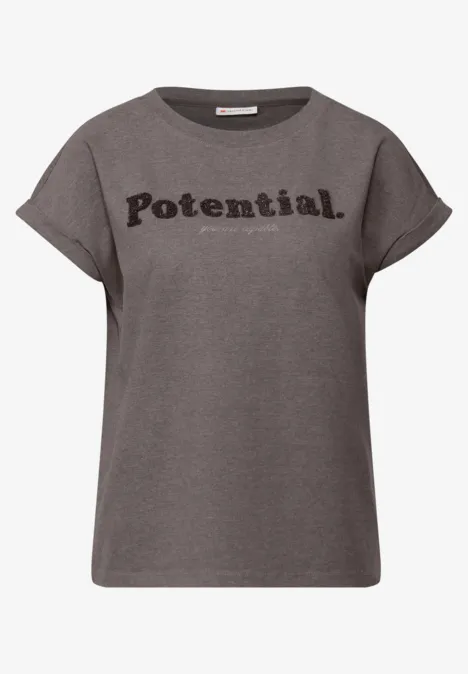 Shirt met bouclé-opdruk null