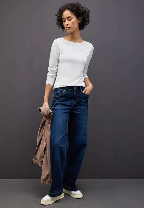 Basic Langarmshirt White