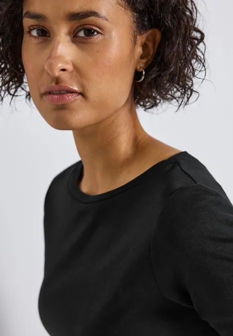 Basic Langarmshirt Black