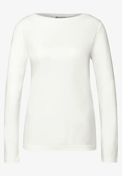 Basic Langarmshirt off white