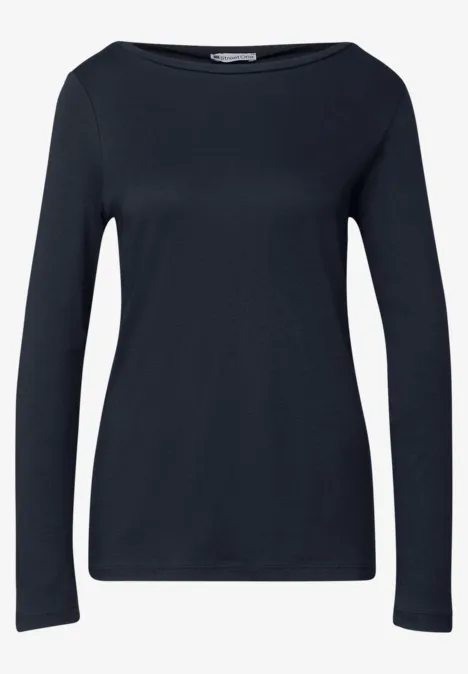 Basic shirt met lange mouwen deep blue