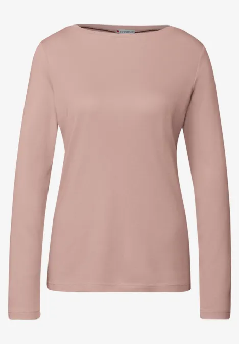 Basic shirt met lange mouwen faded rose