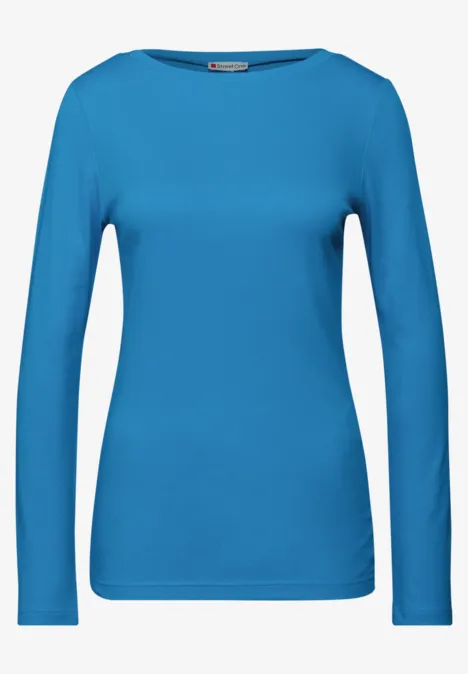 Basic shirt met lange mouwen polaris blue