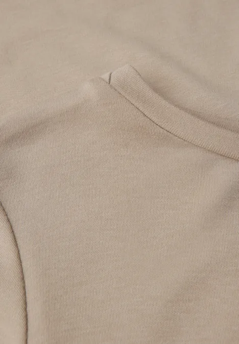 Basic Langarmshirt morning beige