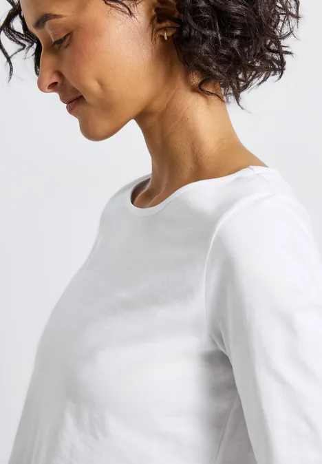 Basic Langarmshirt White