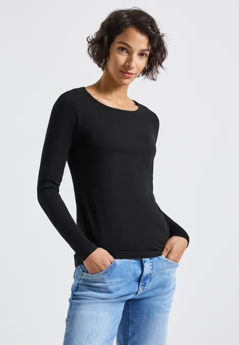 Basic Langarmshirt Black