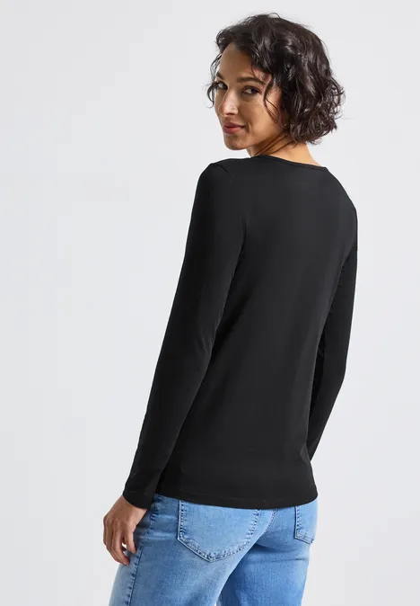Basic Langarmshirt Black