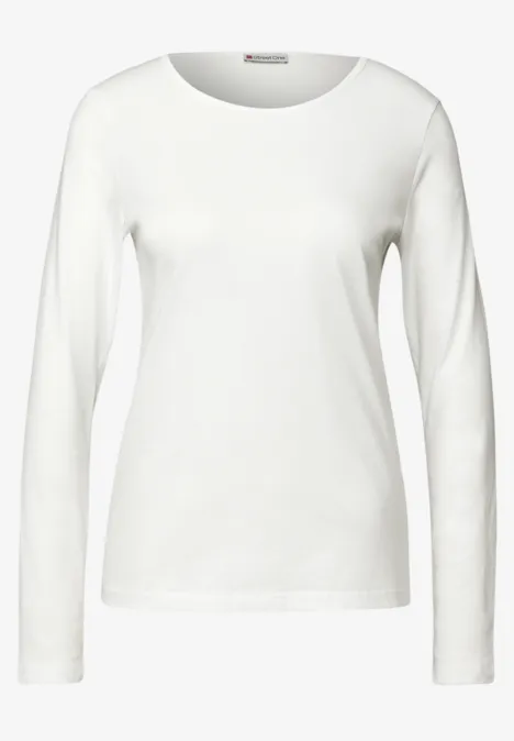 Basic Langarmshirt off white