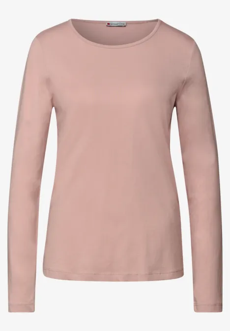 Basic Langarmshirt faded rose