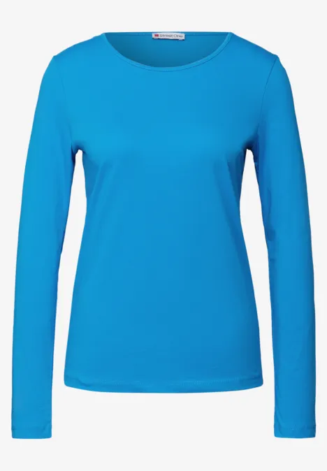 Basic shirt met lange mouwen polaris blue