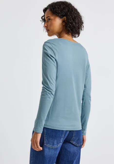 Basic Langarmshirt glacier blue