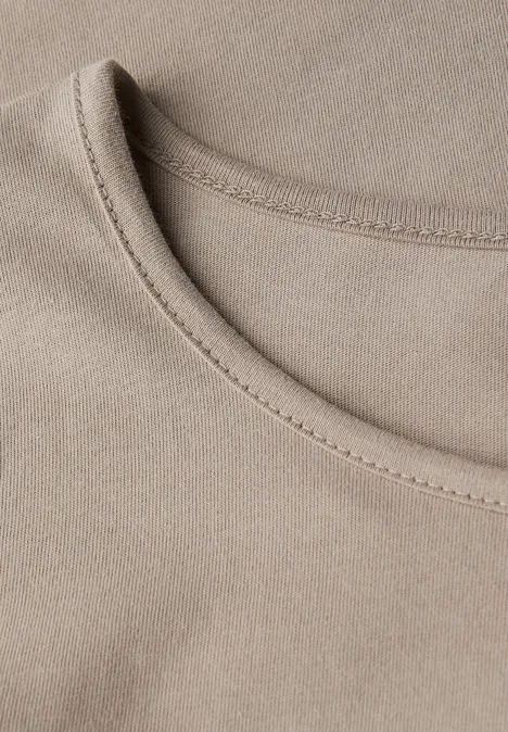 Basic Langarmshirt morning beige