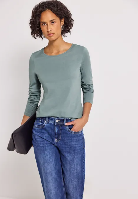 Basic Langarmshirt arona blue