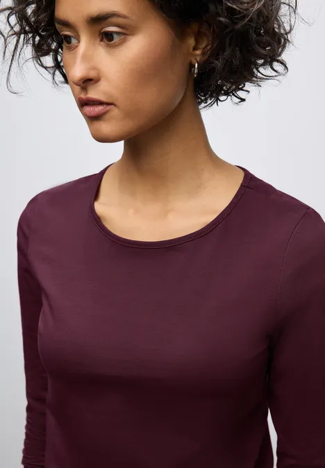 Basic Langarmshirt noble red