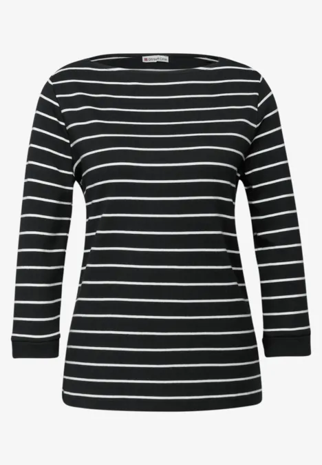 T-shirt de base rayé Black