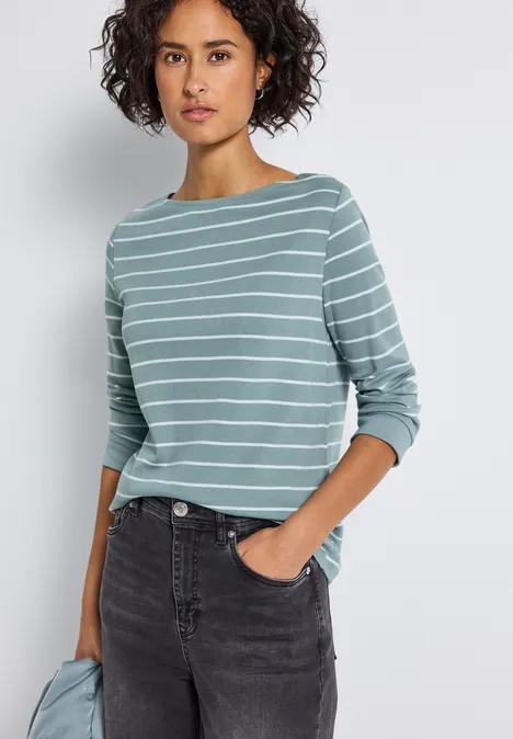 Gestreiftes Basic Shirt arona blue Gestreiftes Basic Shirt arona blue