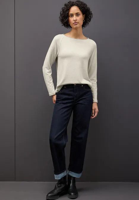 Softes Melange Shirt tusk cream mel.