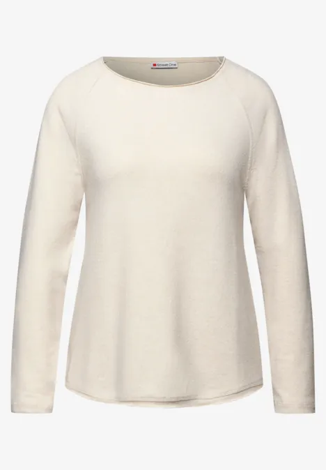 T-shirt doux mélangé tusk cream mel.