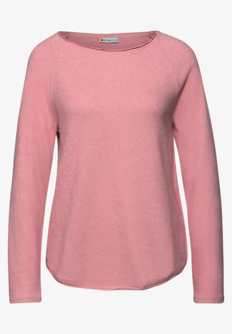 T-shirt doux mélangé almond coral mel.