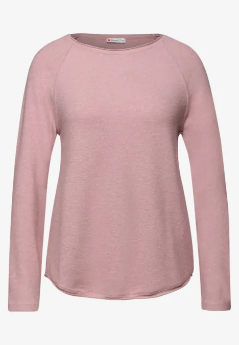 T-shirt doux mélangé powder pink mel.
