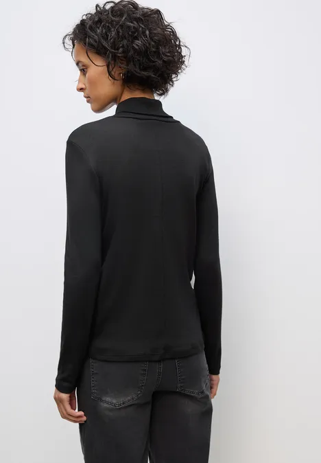 Basic Rollkragen-Shirt Black