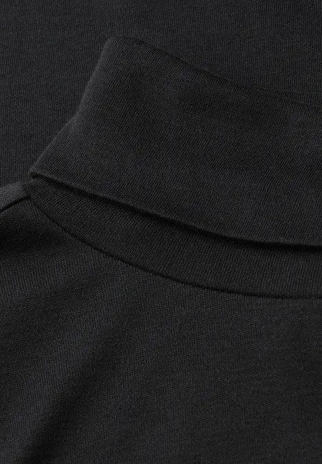 Basic Rollkragen-Shirt Black