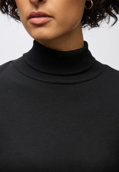 Basic Rollkragen-Shirt Black