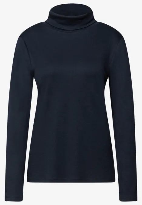 Basic Rollkragen-Shirt deep blue
