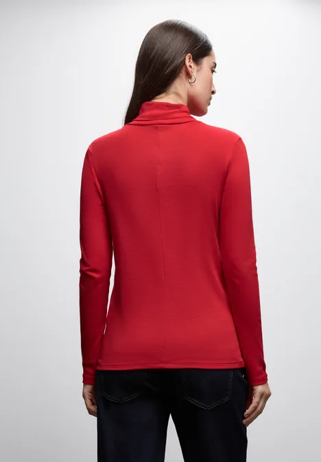 Basic Rollkragen-Shirt racing red