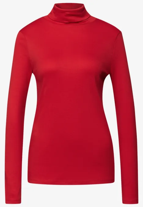 Basic shirt met coltrui racing red