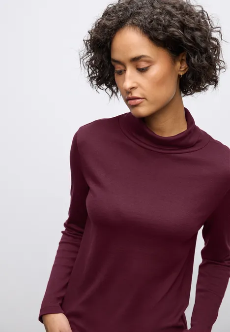Basic Rollkragen-Shirt noble red