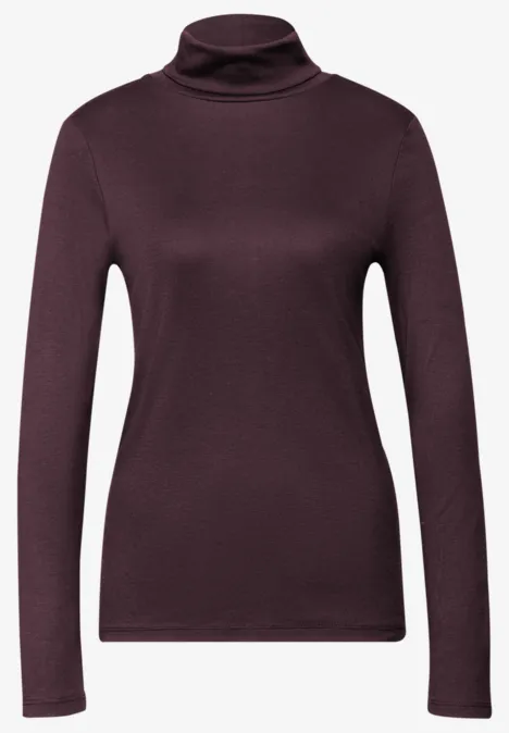 Basic shirt met coltrui Jazz Berry