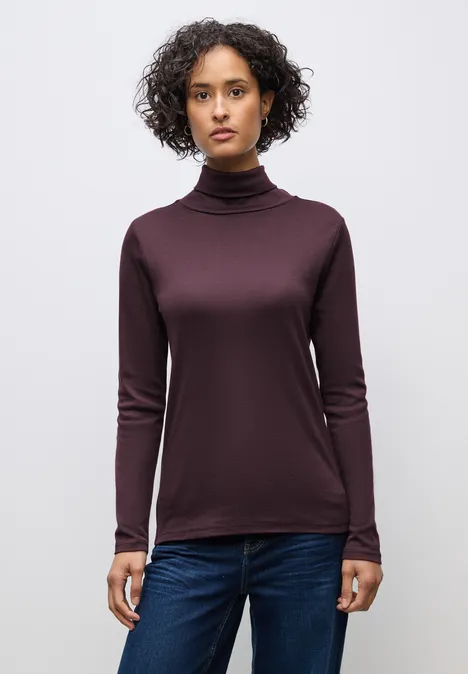 Basic Rollkragen-Shirt jazz berry