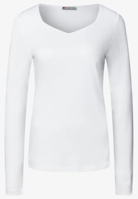 Shirt met carrée halslijn White