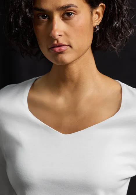 Shirt mit Carrée Ausschnitt White