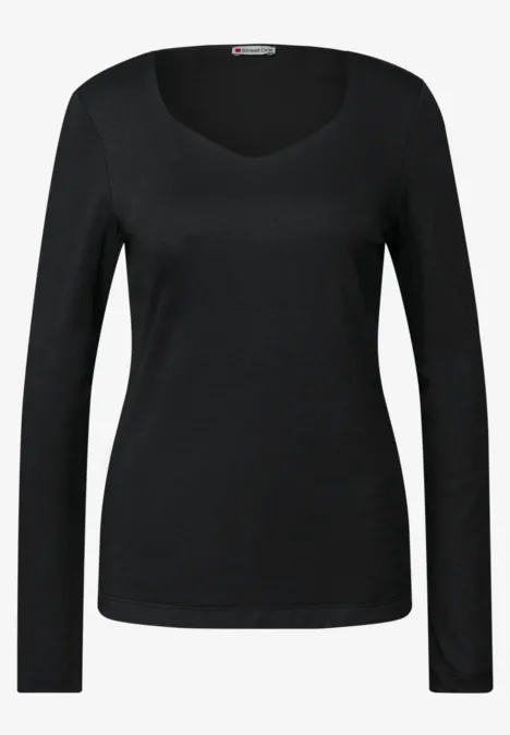 Shirt met carrée halslijn Black