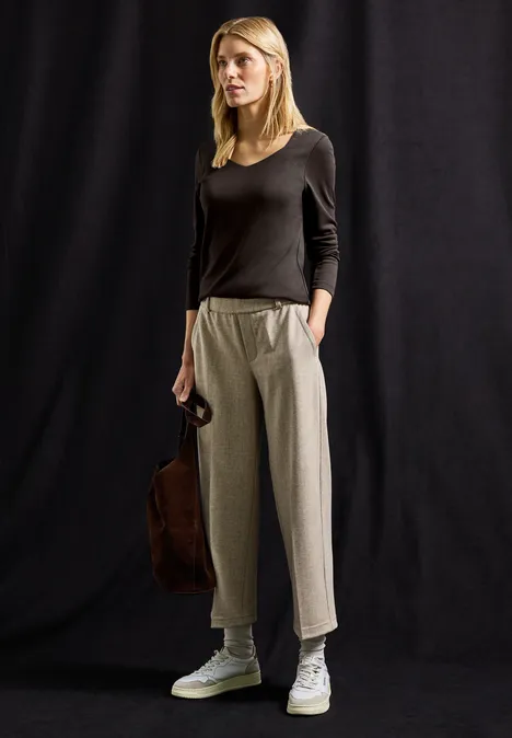 Shirt mit Carrée Ausschnitt deep roast brown