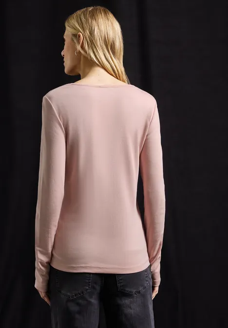 Shirt mit Carrée Ausschnitt faded rose