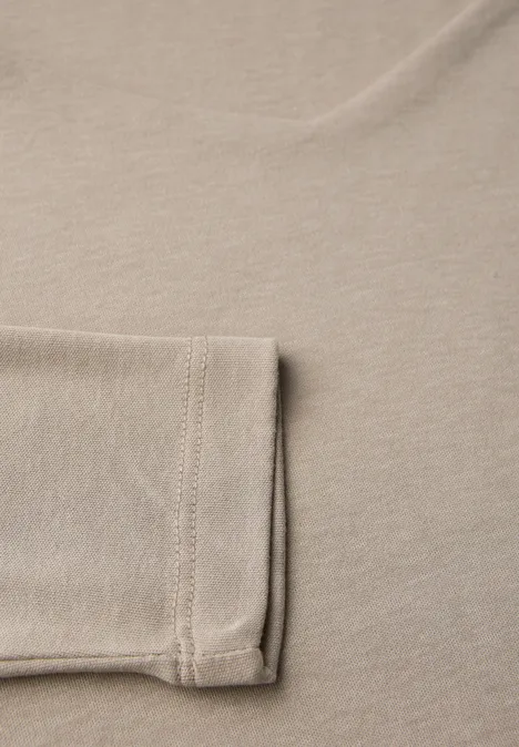 Shirt mit Carrée Ausschnitt morning beige