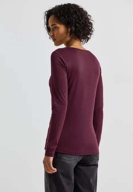 Shirt mit Carrée Ausschnitt noble red