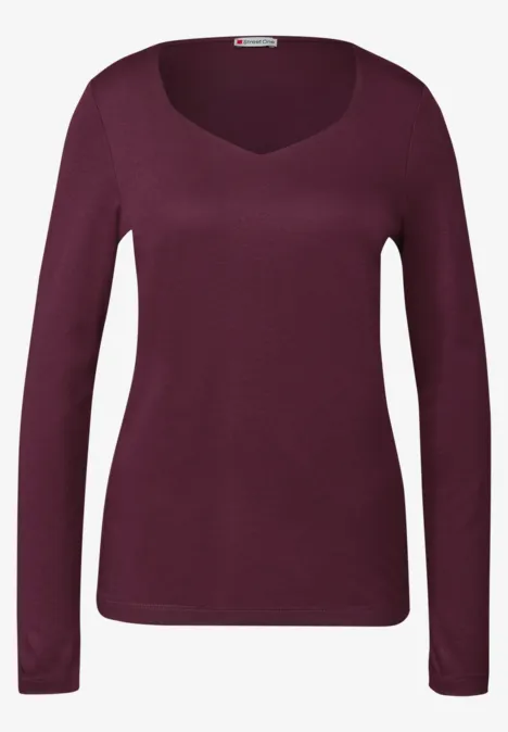 Shirt mit Carrée Ausschnitt noble red