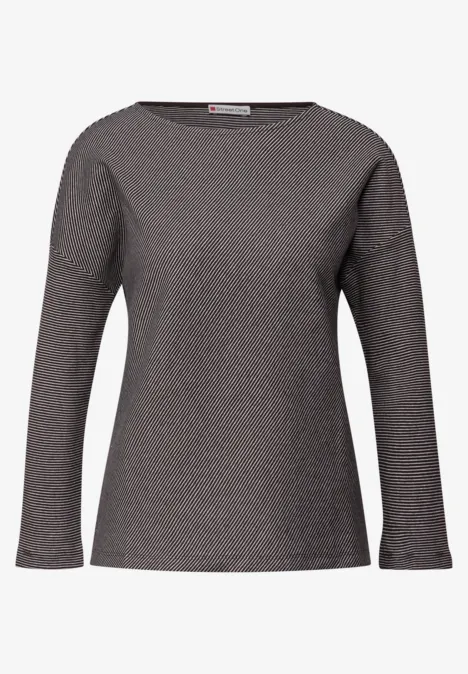 T-shirt avec structure côtelée deep roast brown