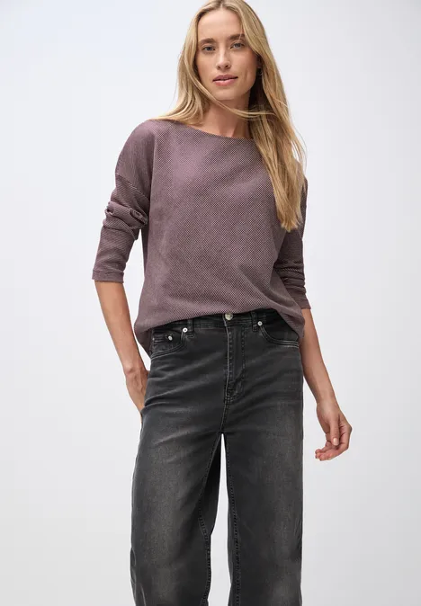 Shirt mit Rippstruktur Jazz Berry