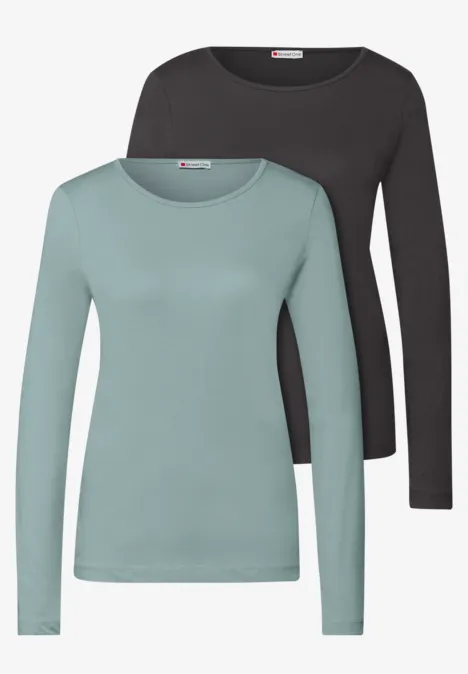 2-pack shirts met lange mouwen null
