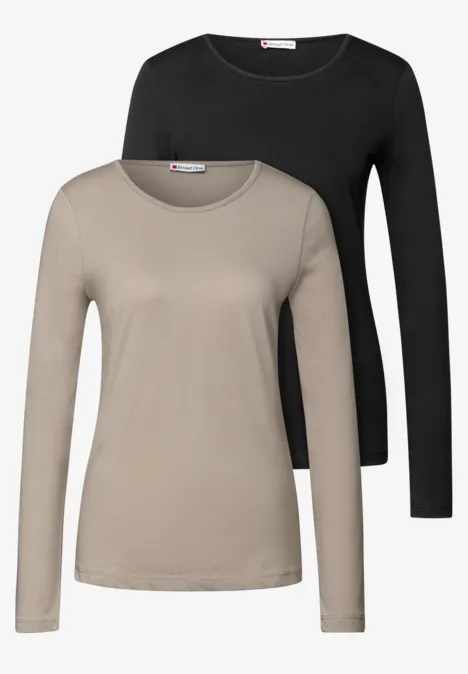 2-pack shirts met lange mouwen null