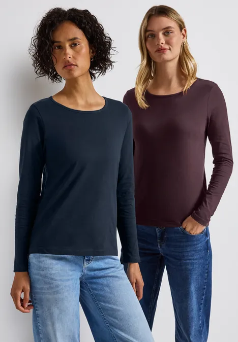 2er-Pack Langarmshirts deep blue/jazz berry 2er-Pack Langarmshirts deep blue/jazz berry