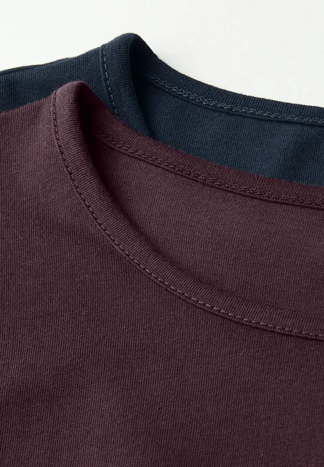 2er-Pack Langarmshirts deep blue/jazz berry