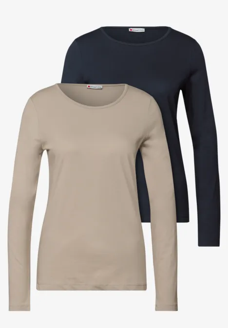 2-pack shirts met lange mouwen null