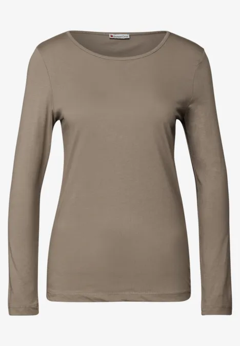 2er-Pack Langarmshirts white/bark brown